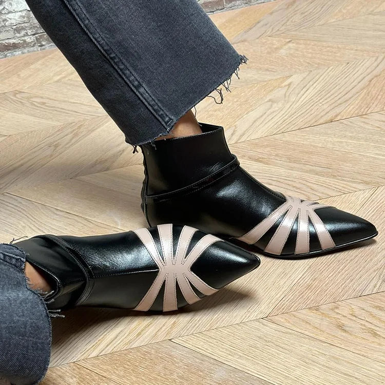 Spitze Damen Stiefeletten Mit Geometrischem Design