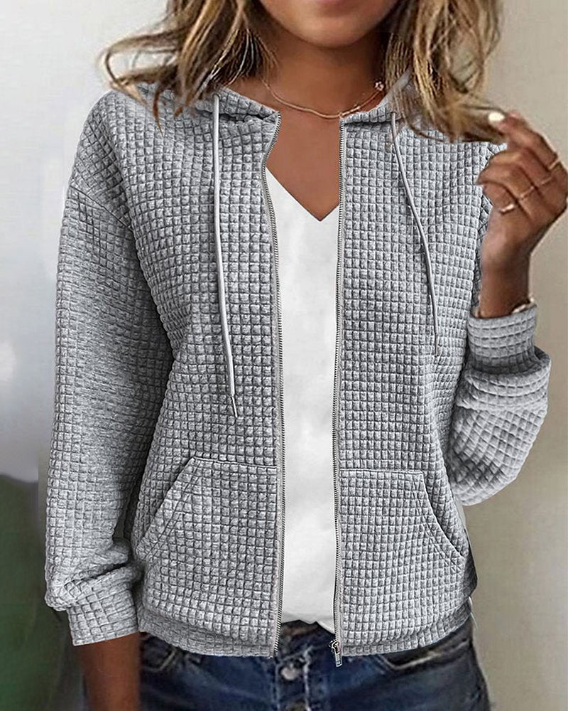 Sweat-shirt zippé à capuche structuré