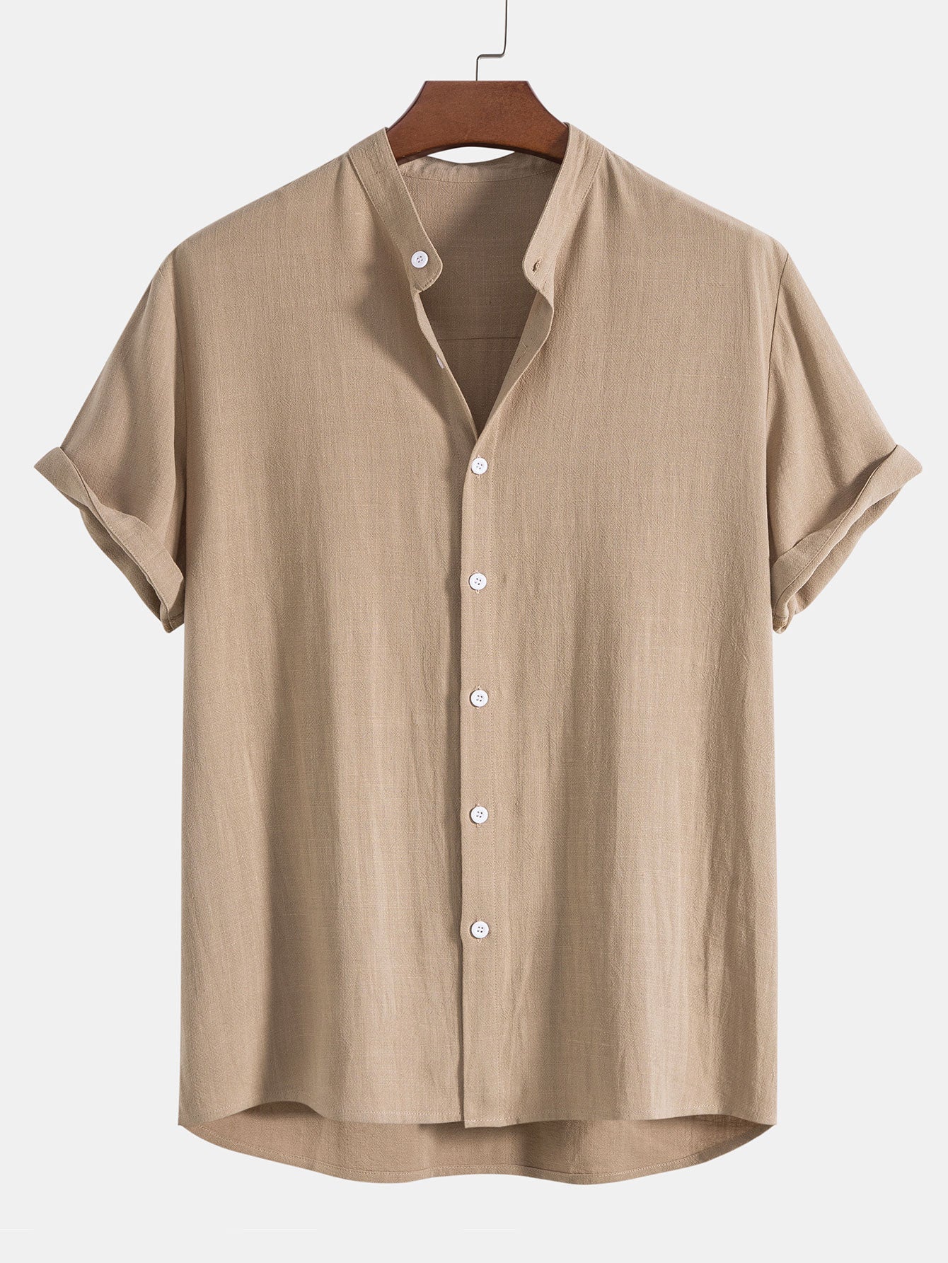 Men's Linen Short Sleeve Shirt and Trousers Set