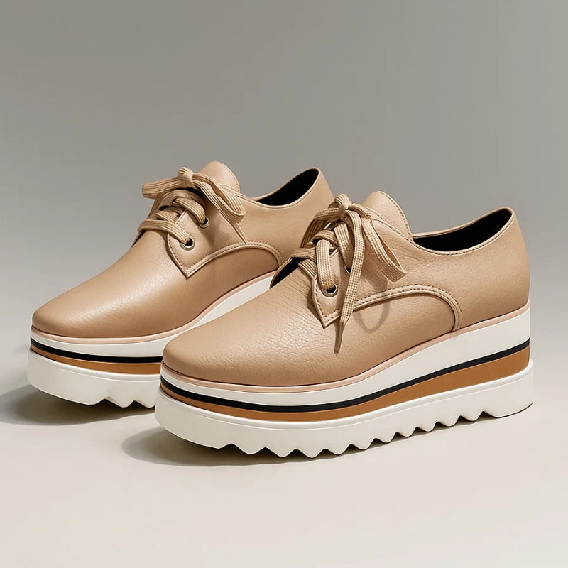 Damen Plateau Oxford Schuhe Zum Schnüren