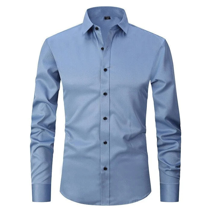 Knitterfreies Slim Fit Herren Stretchhemd
