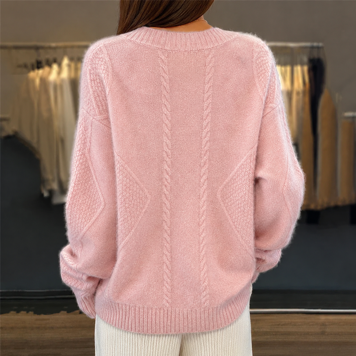 Weicher V-Ausschnitt Strickcardigan