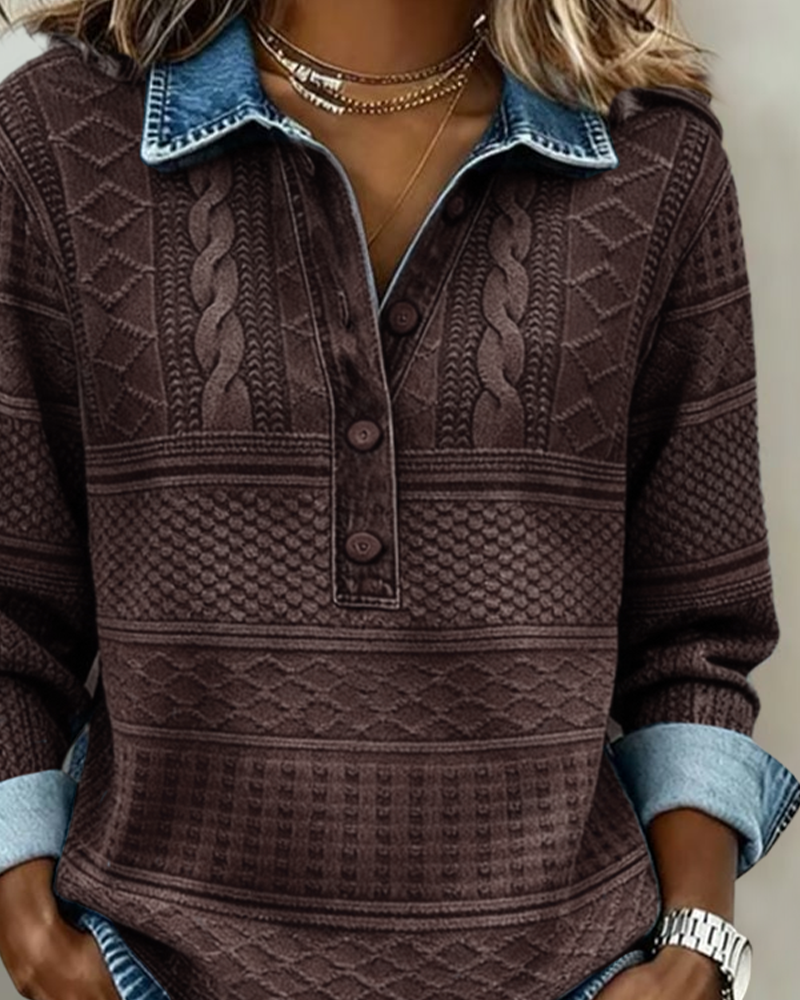 Surchemise aspect denim avec col chemise classique