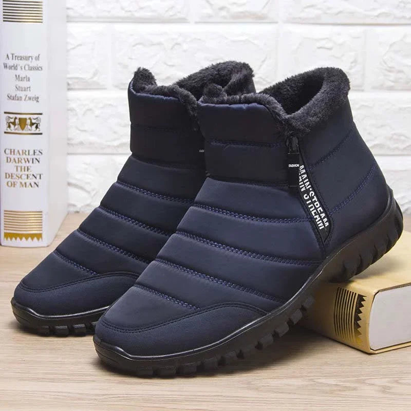 Gefütterte Herren Winter Stiefeletten mit Rutschfester Gummisohle