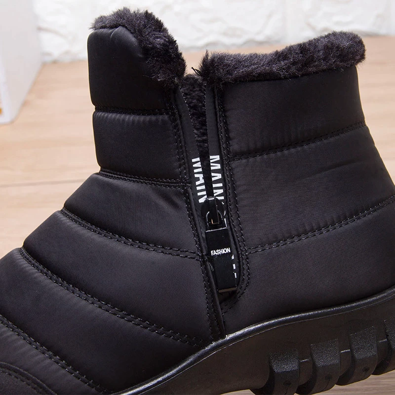 Gefütterte Herren Winter Stiefeletten mit Rutschfester Gummisohle