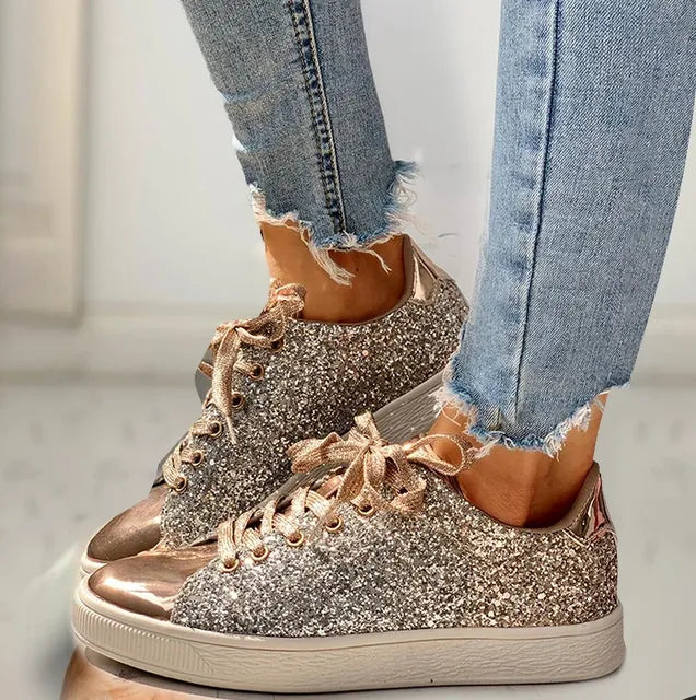 Glitzernde Damen Freizeitschuhe