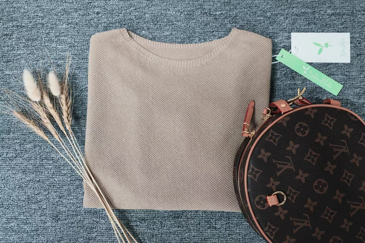 Damen Pullover Mit Rundhalsausschnitt Und Dreiviertelärmeln