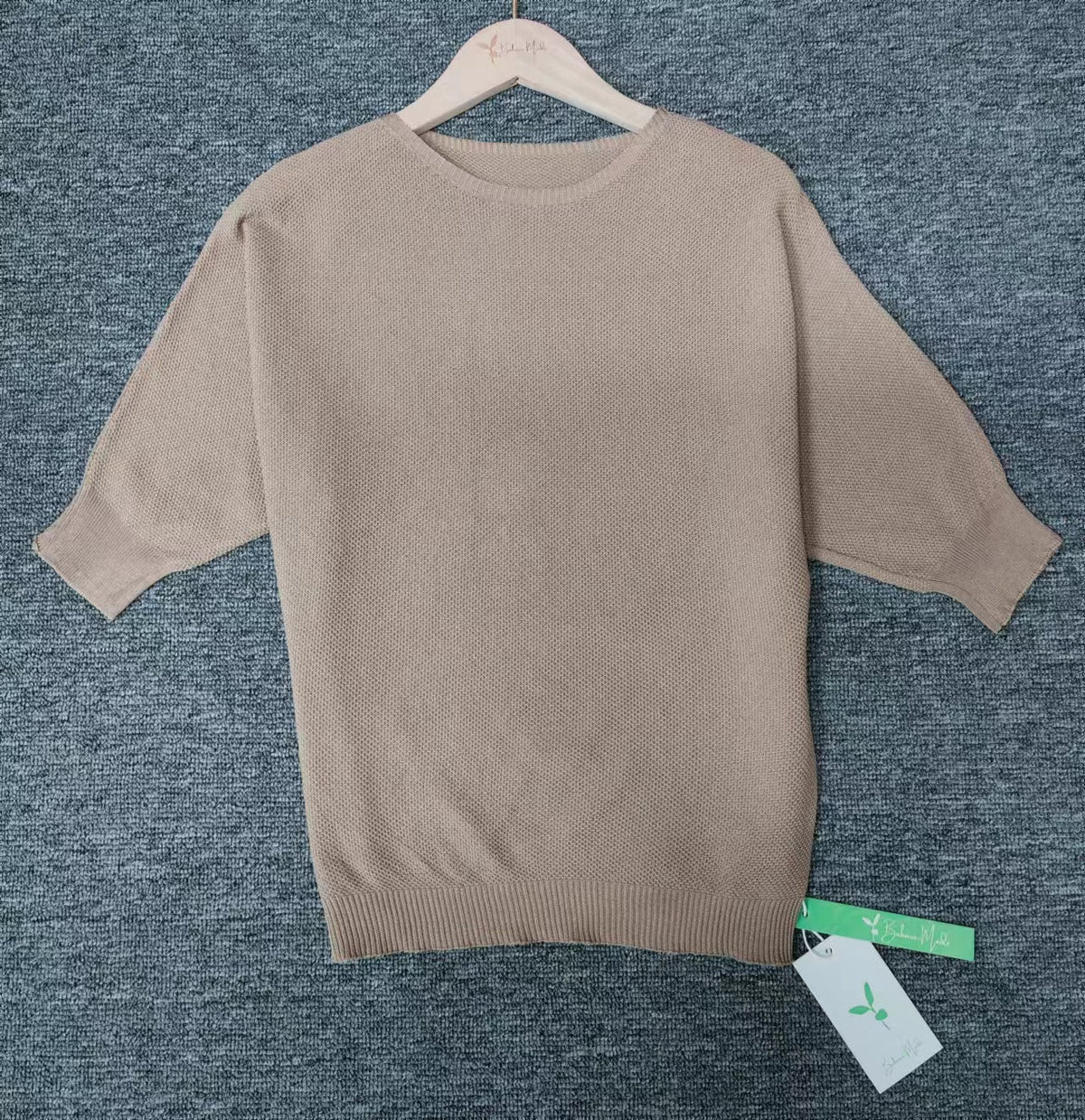 Damen Pullover Mit Rundhalsausschnitt Und Dreiviertelärmeln
