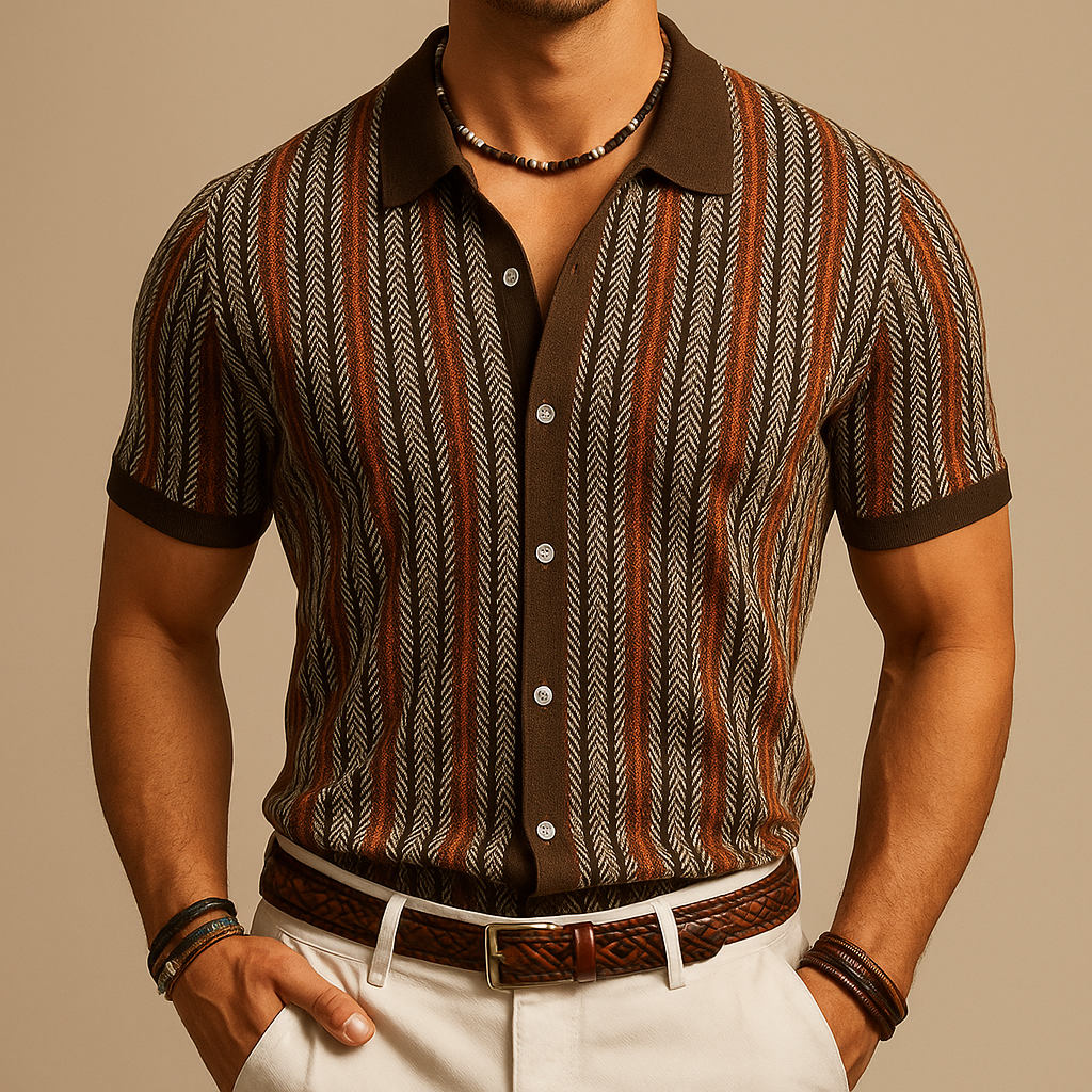 Alban Herringbone-Muster Hemd Aus Bio-Baumwolle