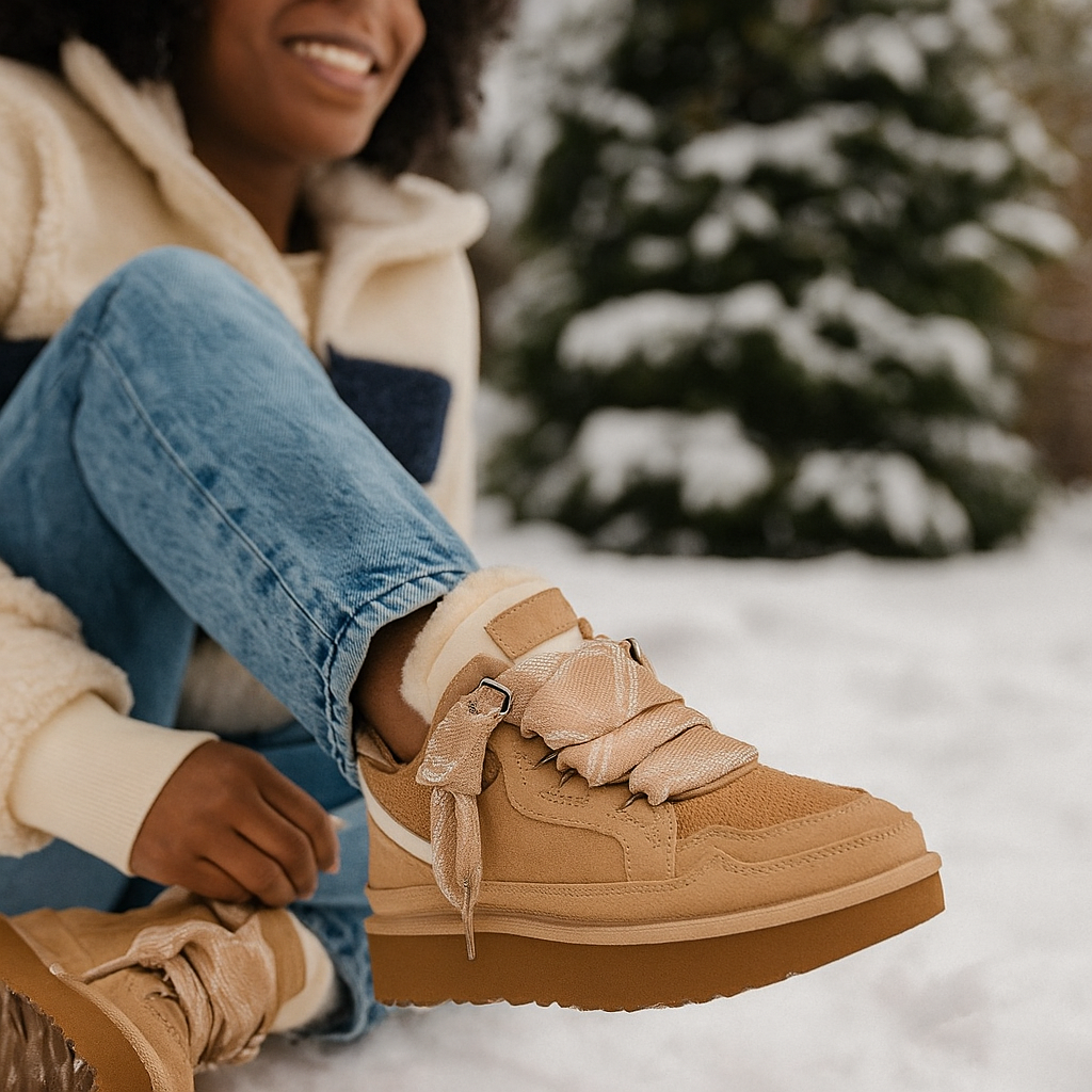 Wasserdichte Damen Winterstiefel mit Kunstfellfutter