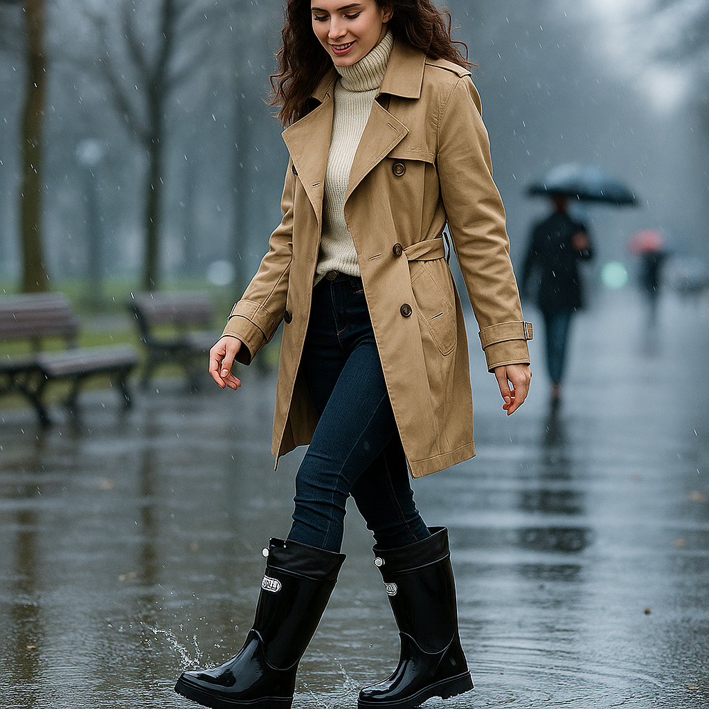 Wasserdichte Damen Gummistiefel mit Schnürung