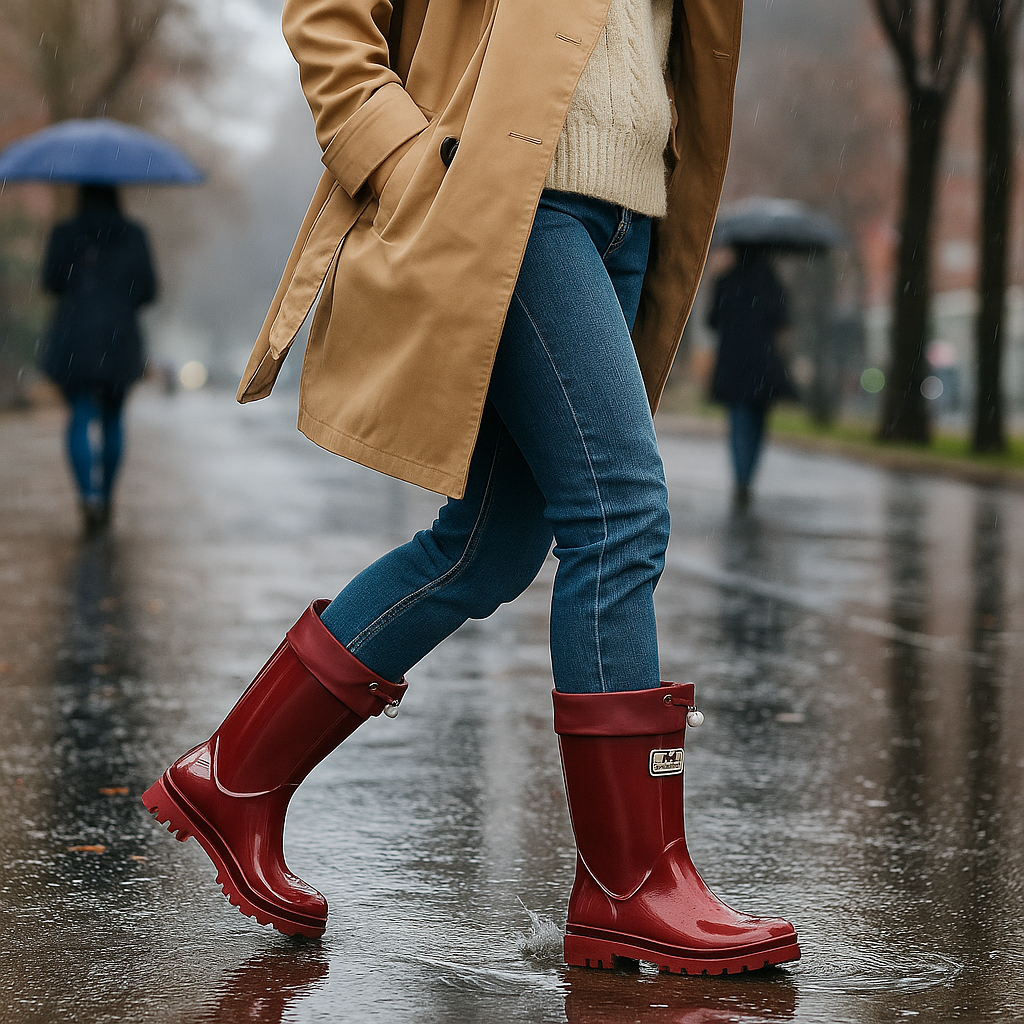 Wasserdichte Damen Gummistiefel mit Schnürung