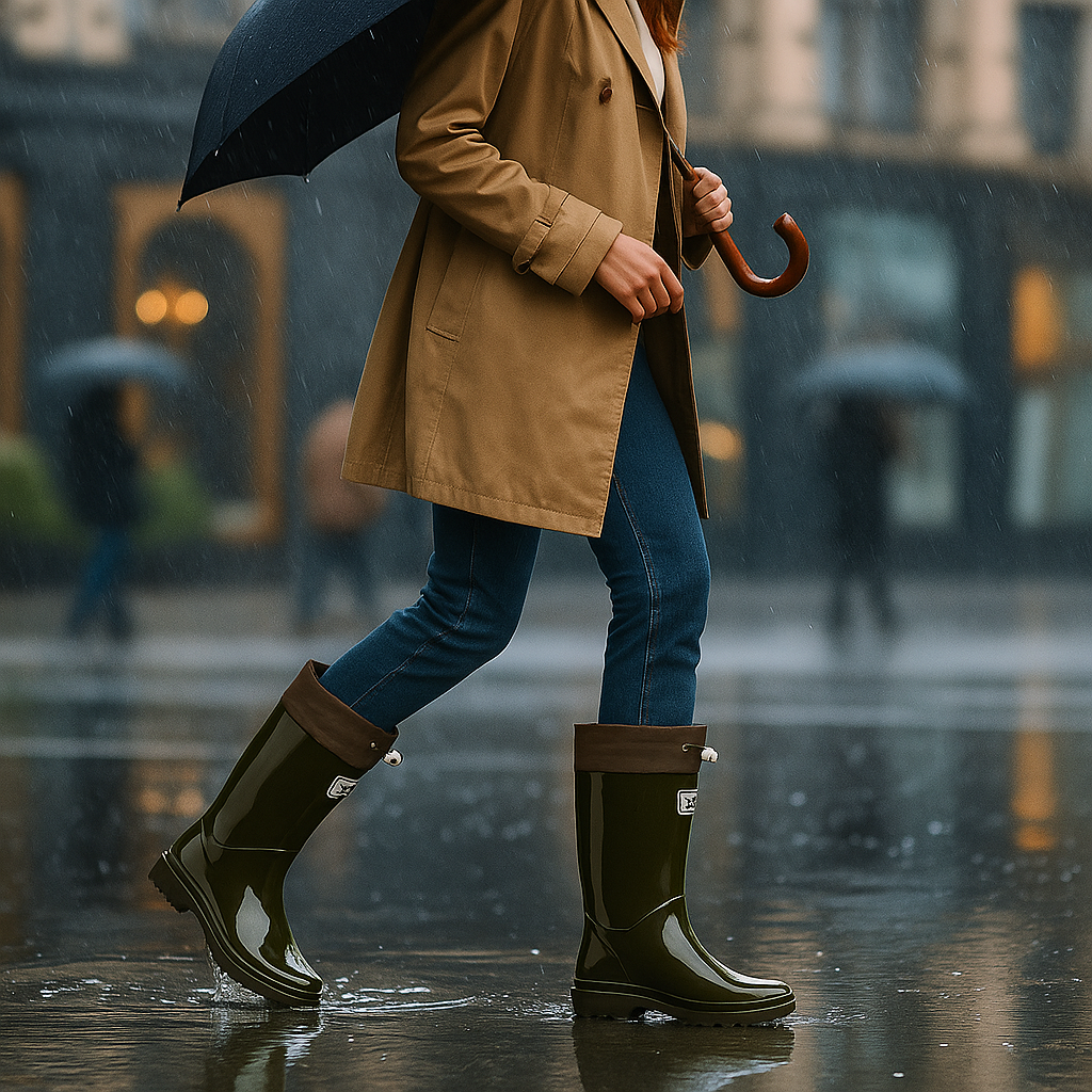 Wasserdichte Damen Gummistiefel mit Schnürung