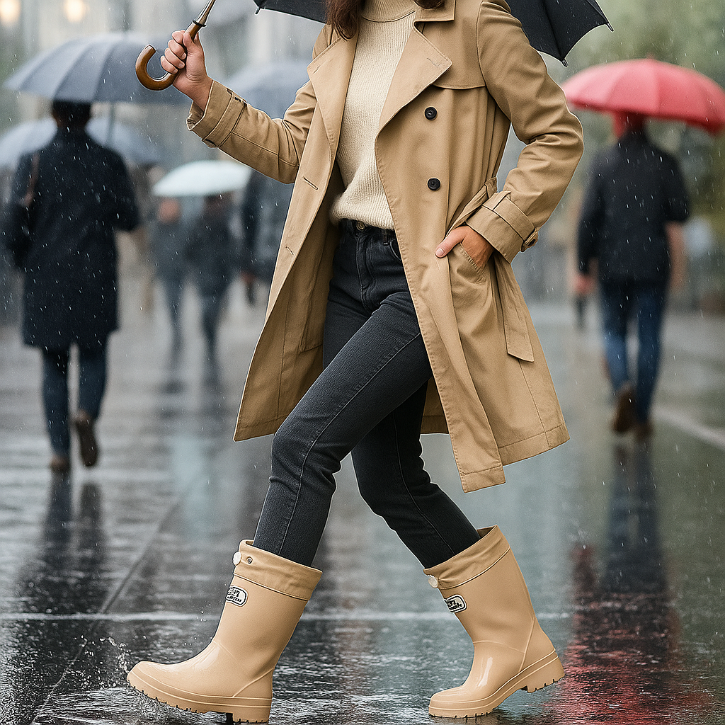 Wasserdichte Damen Gummistiefel mit Schnürung