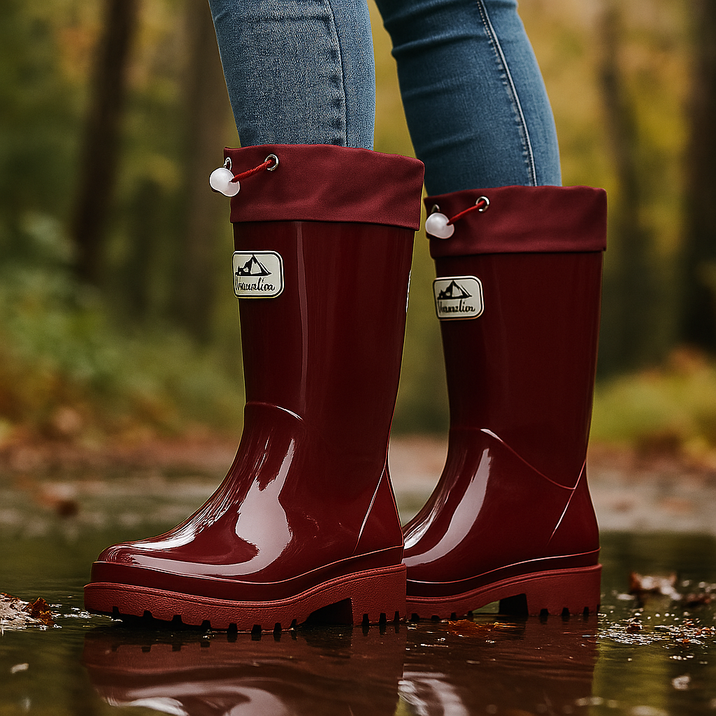 Wasserdichte Damen Gummistiefel mit Schnürung