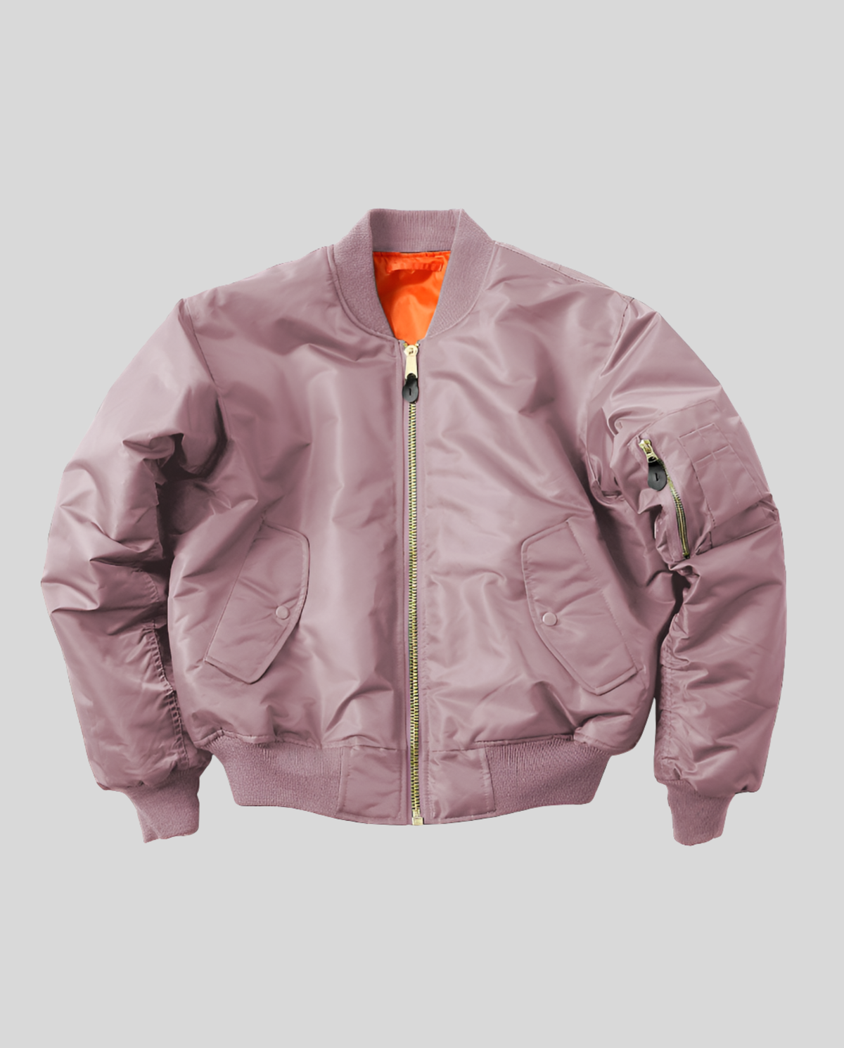 Gefütterte Klassische Damen Bomberjacke mit Rippbündchen