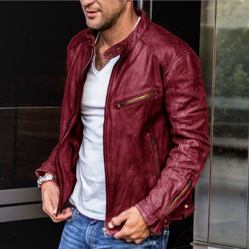 Herren Jacke In Lederoptik Mit Zeitlosem Schnitt