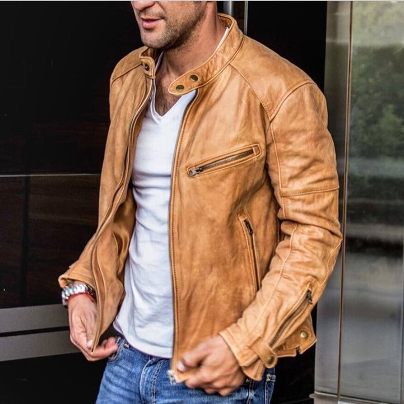 Herren Jacke In Lederoptik Mit Zeitlosem Schnitt