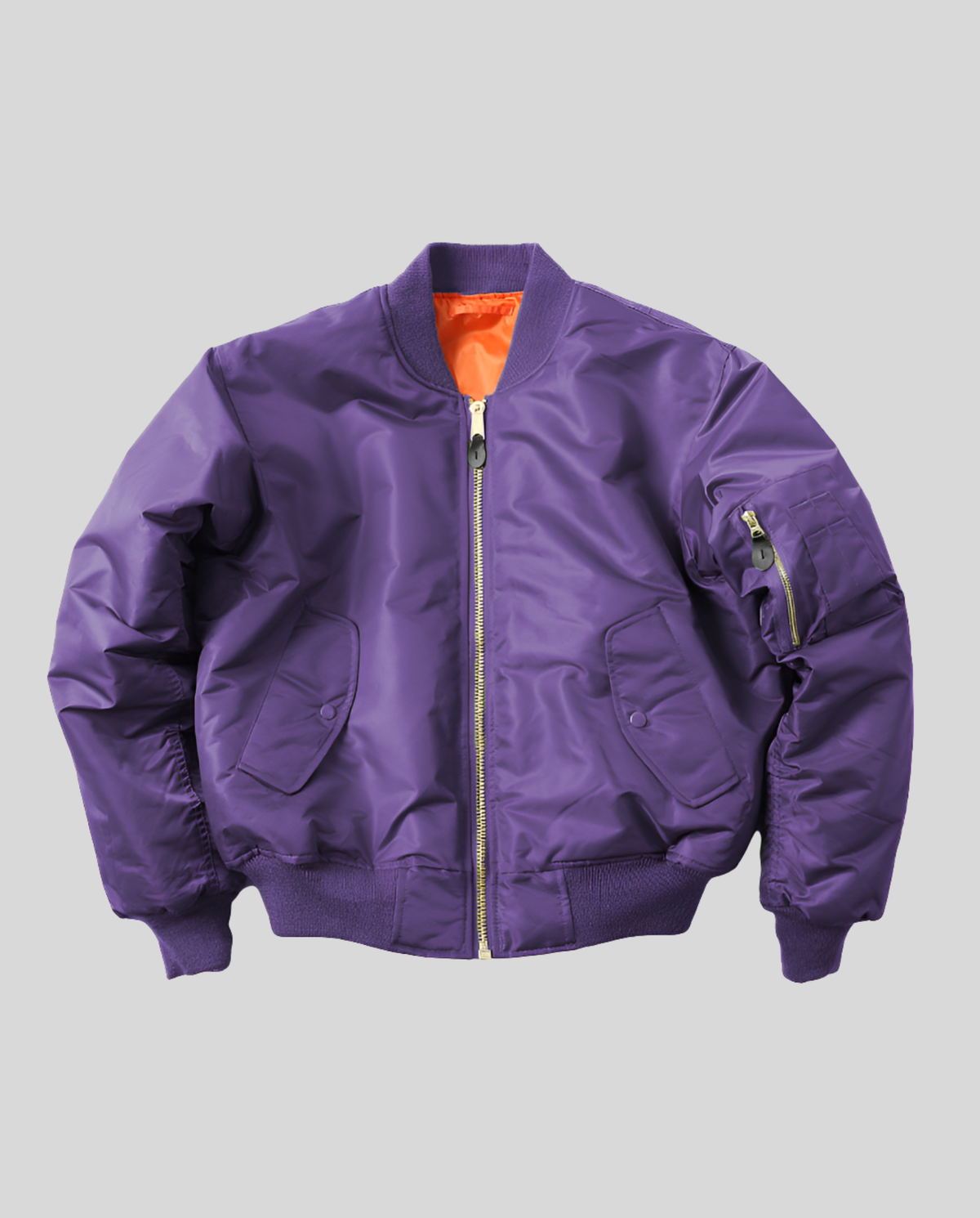 Gefütterte Klassische Damen Bomberjacke mit Rippbündchen