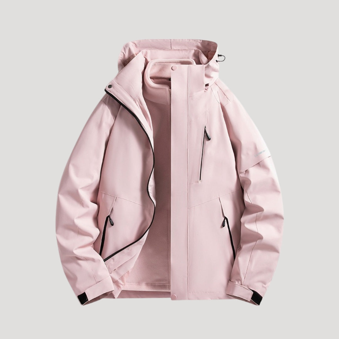 Leichte Damen Outdoorjacke mit Kapuze und Windschutz