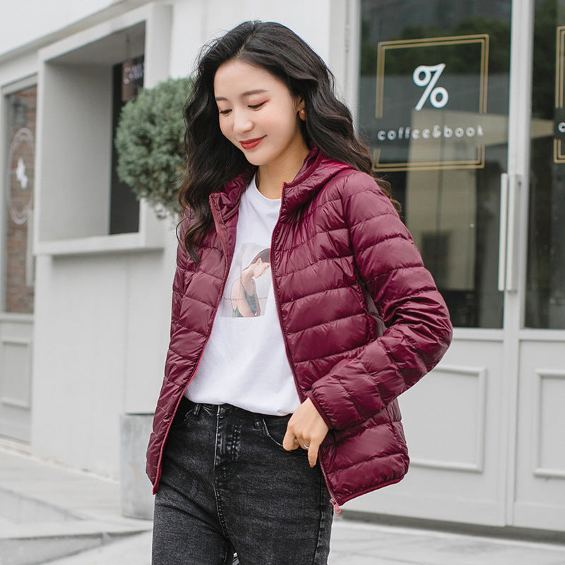 Ultraleichte Damen Steppjacke mit Kapuze