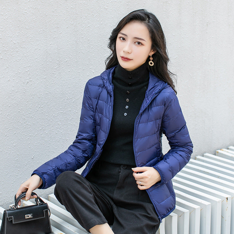 Ultraleichte Damen Steppjacke mit Kapuze