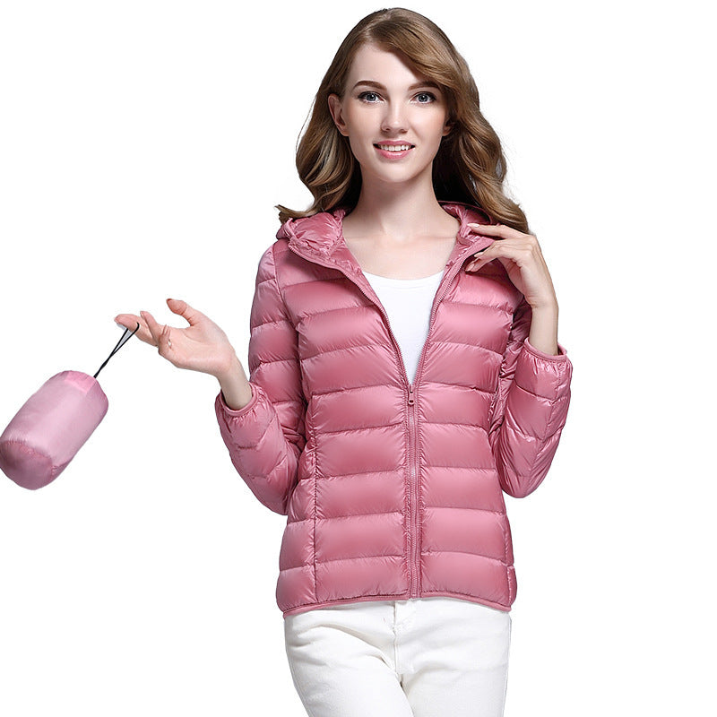 Ultraleichte Damen Steppjacke mit Kapuze