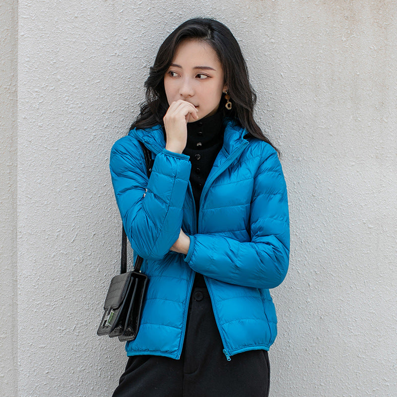 Ultraleichte Damen Steppjacke mit Kapuze