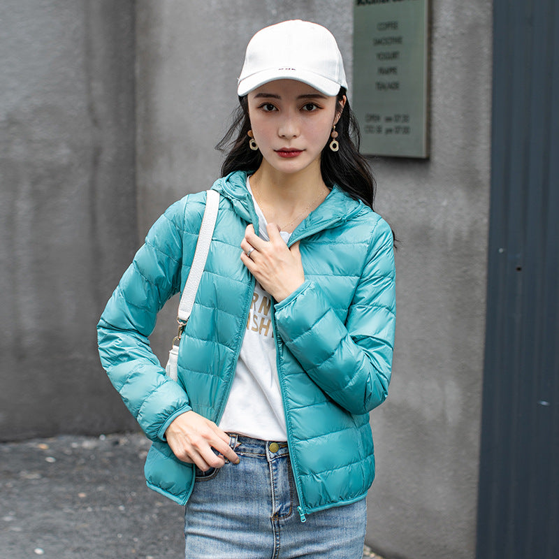 Ultraleichte Damen Steppjacke mit Kapuze