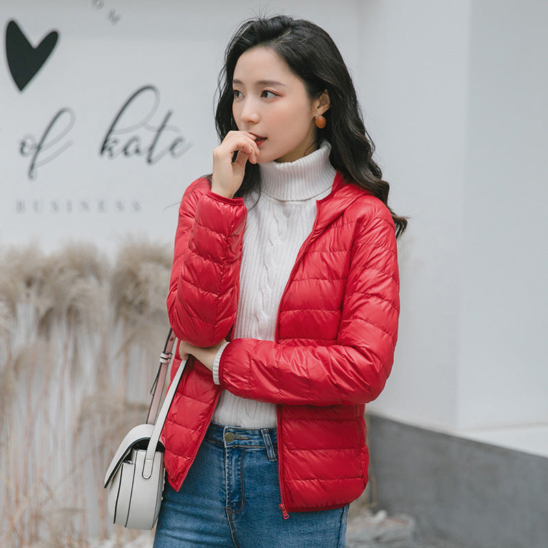 Ultraleichte Damen Steppjacke mit Kapuze