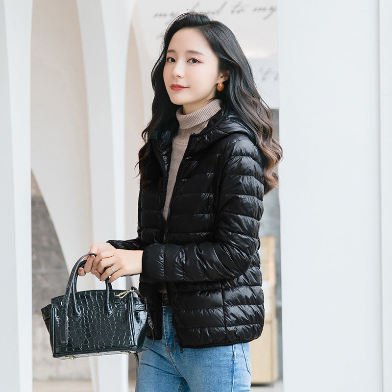Ultraleichte Damen Steppjacke mit Kapuze