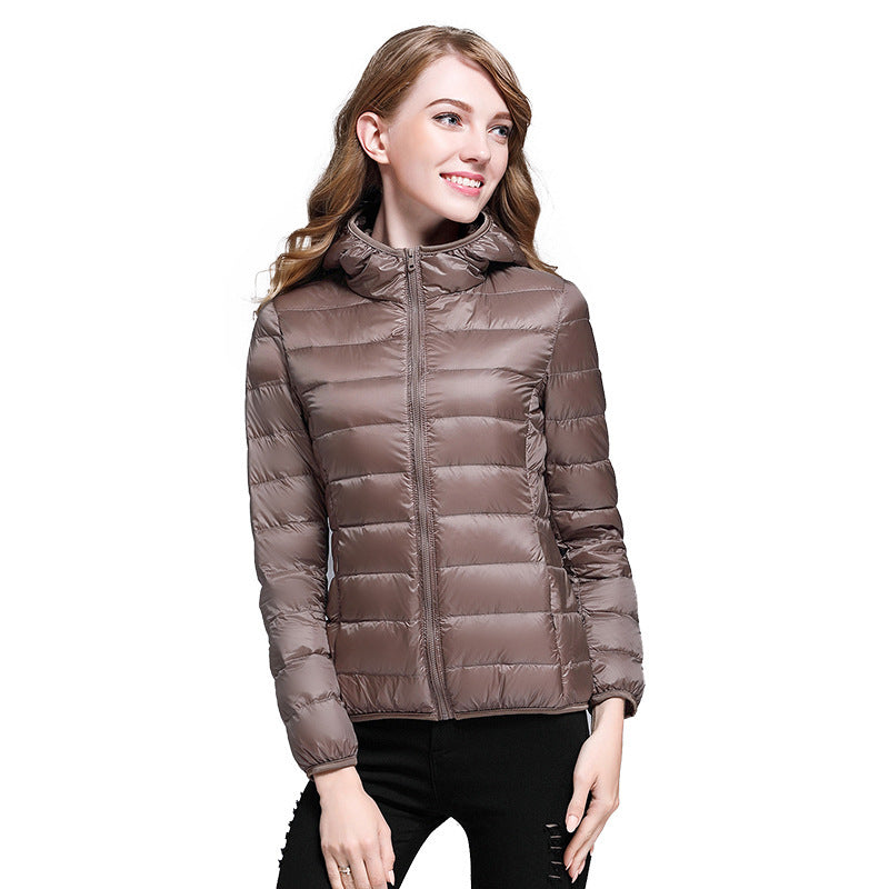 Ultraleichte Damen Steppjacke mit Kapuze