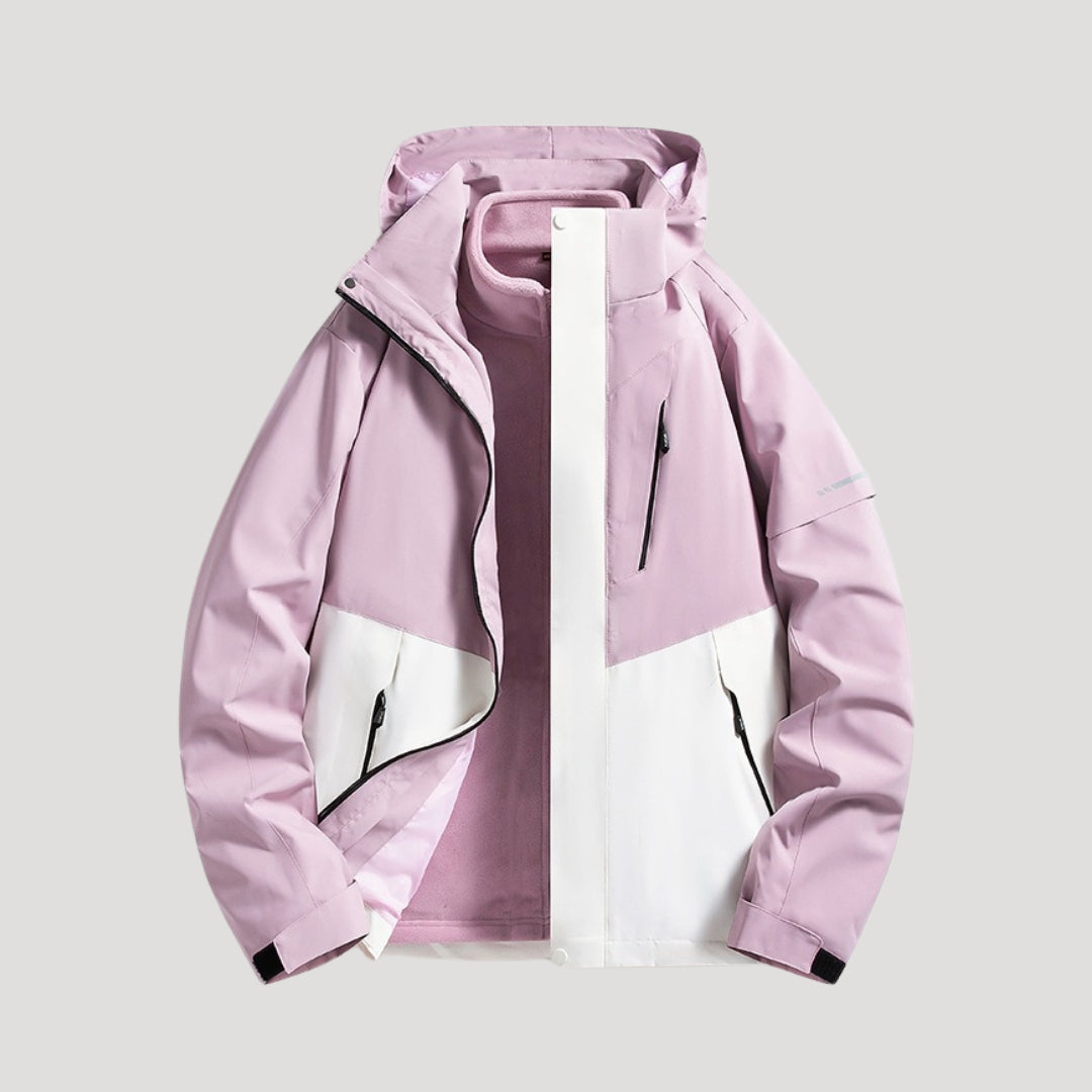 Leichte Damen Outdoorjacke mit Kapuze und Windschutz