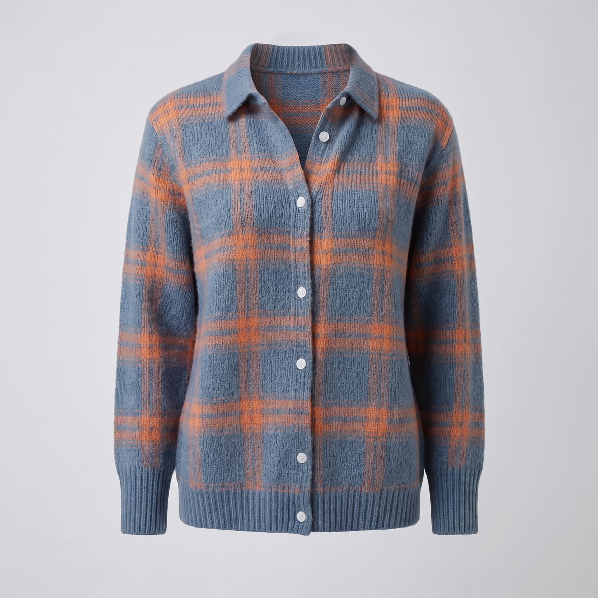 Strickpullover mit Retro Karomuster und weichem Strick