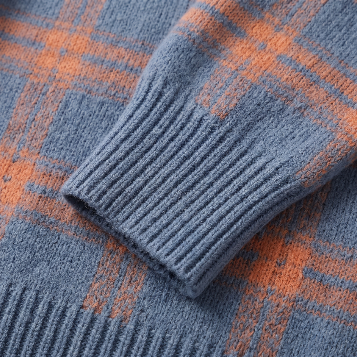 Strickpullover mit Retro Karomuster und weichem Strick