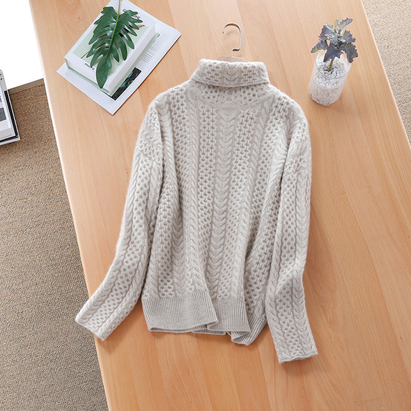 Karierter Damen Rollkragenpullover Tailliert