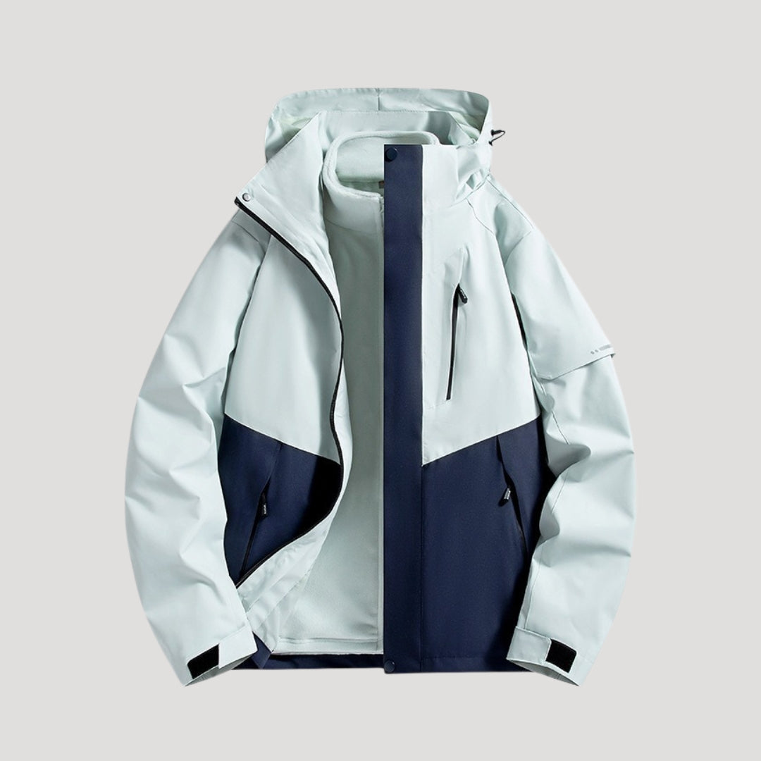 Leichte Damen Outdoorjacke mit Kapuze und Windschutz