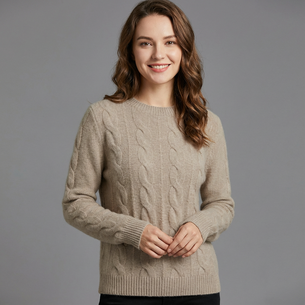 Oversize Zopfstrick Pullover Für Damen