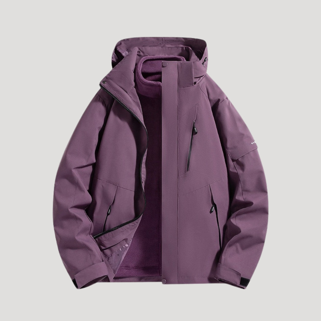 Leichte Damen Outdoorjacke mit Kapuze und Windschutz