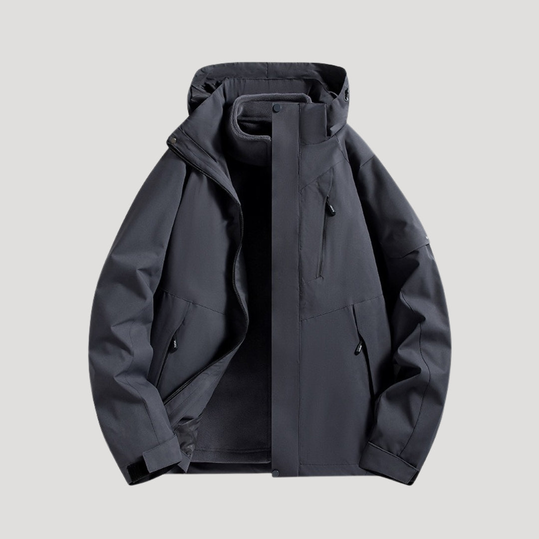 Leichte Damen Outdoorjacke mit Kapuze und Windschutz
