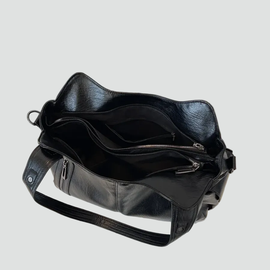 Geräumige Schultertasche in Kunstlederoptik für den Alltag