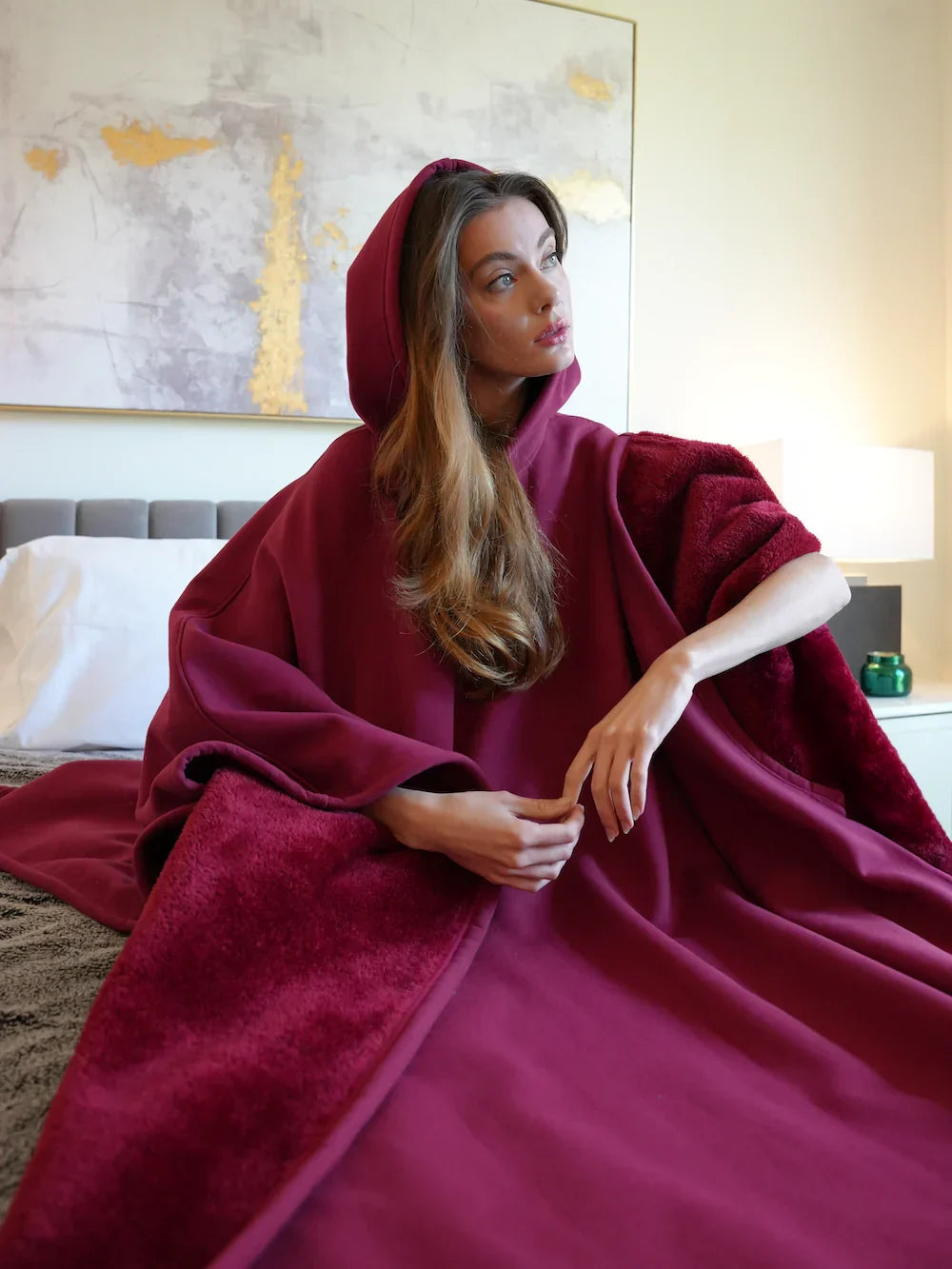 Sweat à capuche oversize douillet avec doublure douce