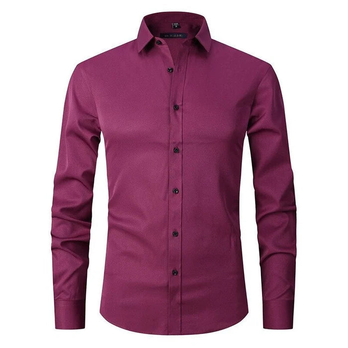 Knitterfreies Slim Fit Herren Stretchhemd