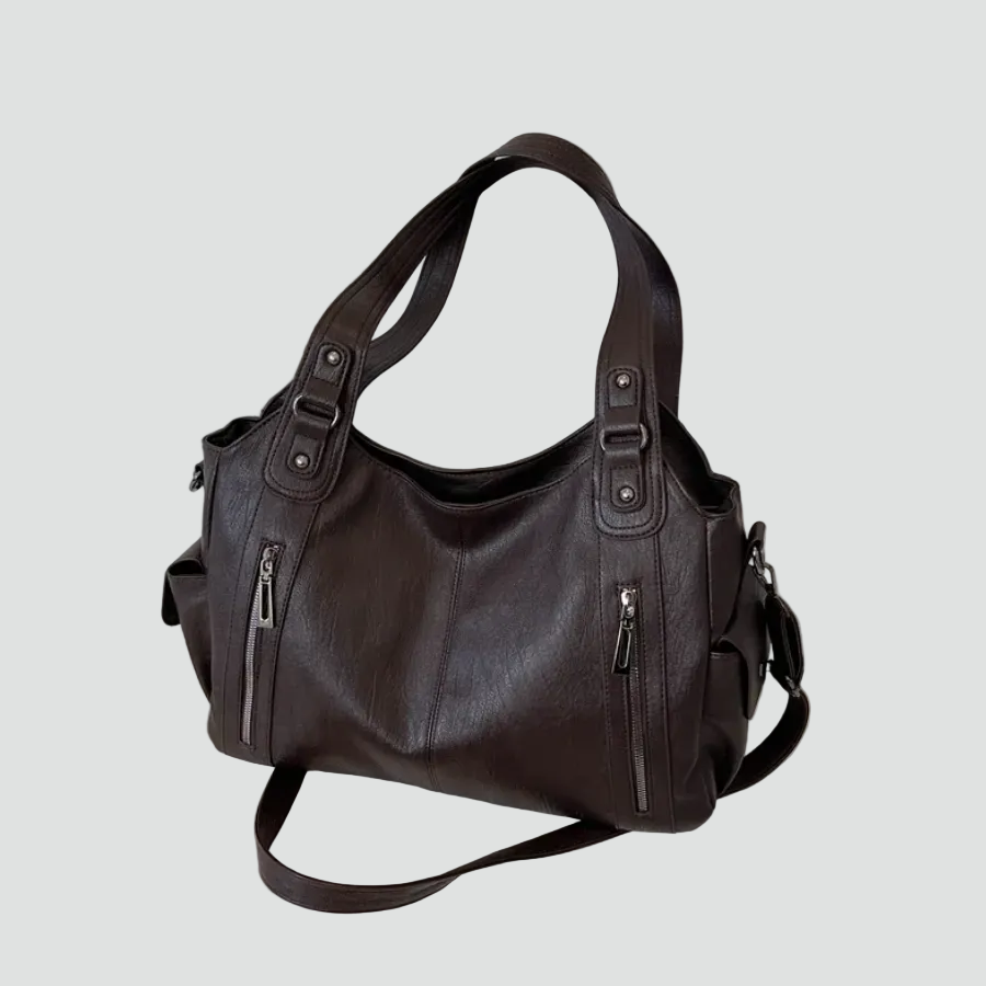 Geräumige Schultertasche in Kunstlederoptik für den Alltag