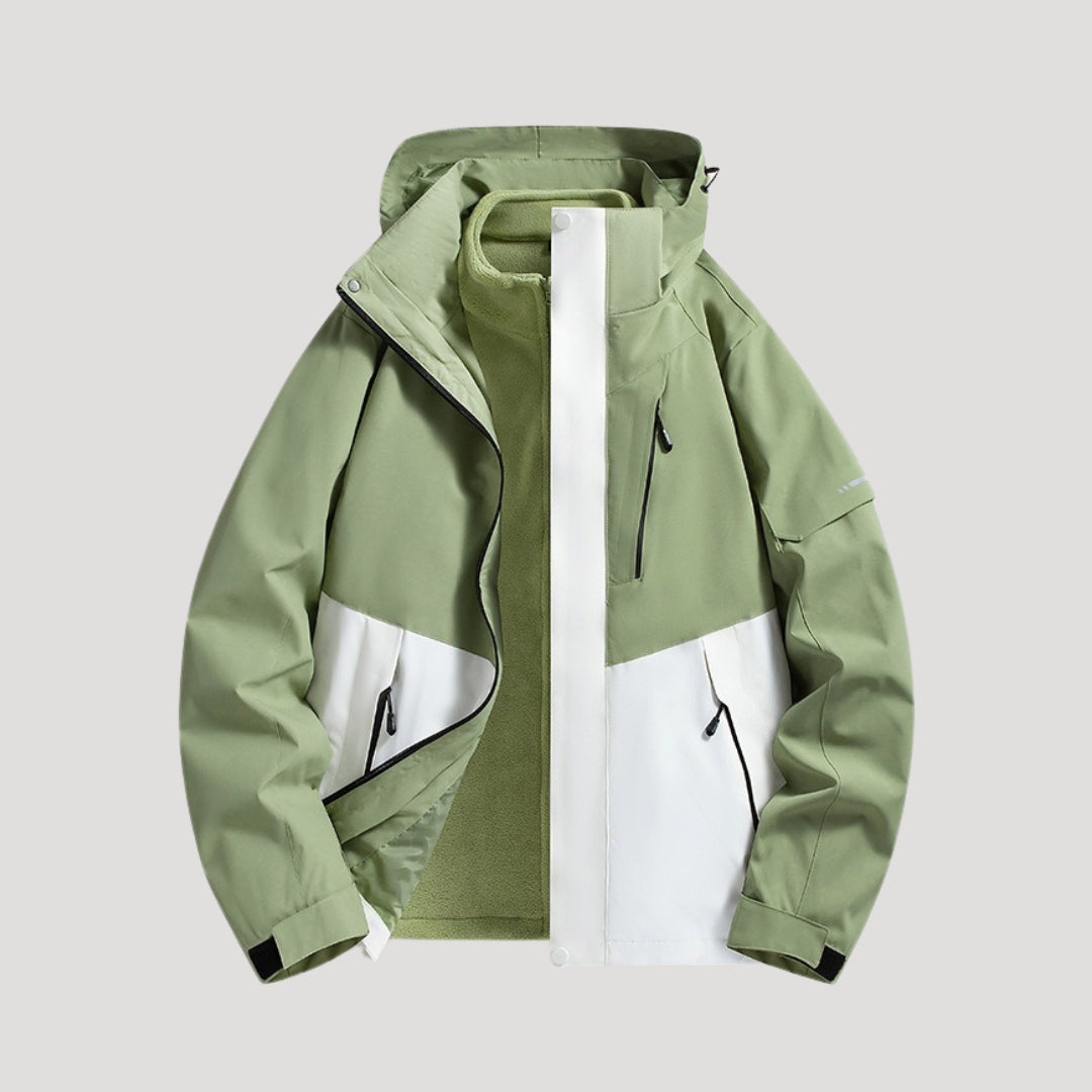Leichte Damen Outdoorjacke mit Kapuze und Windschutz