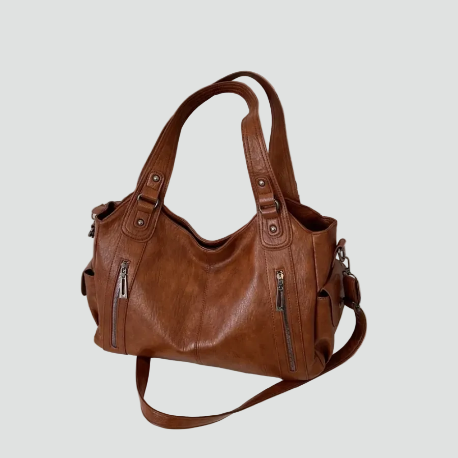 Geräumige Schultertasche in Kunstlederoptik für den Alltag