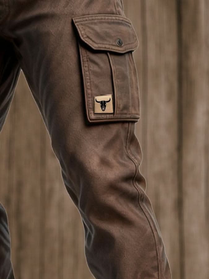 Gefütterte Cargohose aus Baumwoll-Canvas für Herren
