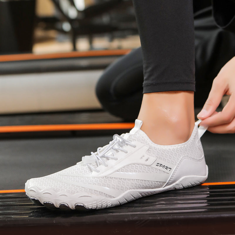 Atmungsaktive Barfussschuhe für Damen mit Netzobermaterial