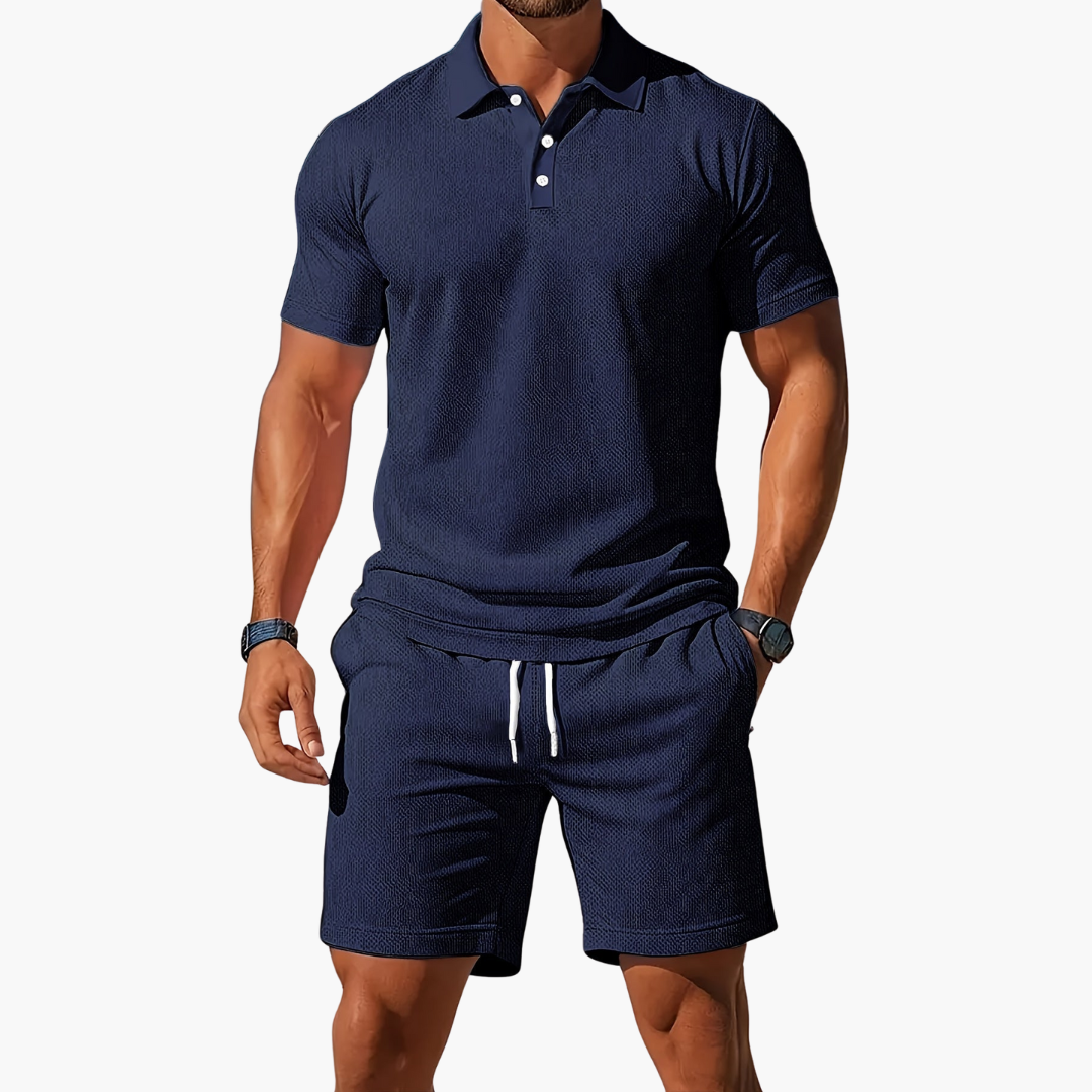 Herren Polo und Shorts Set mit Tunnelzug