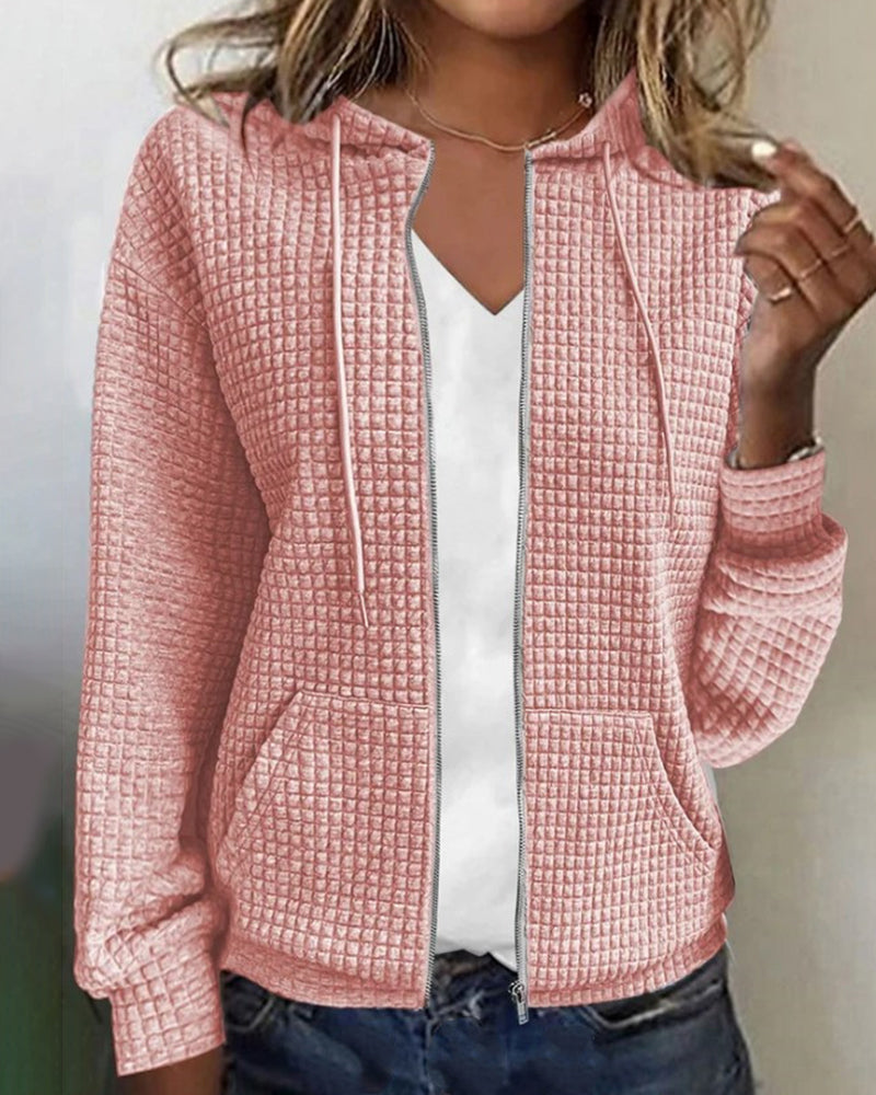 Sweat-shirt zippé à capuche structuré